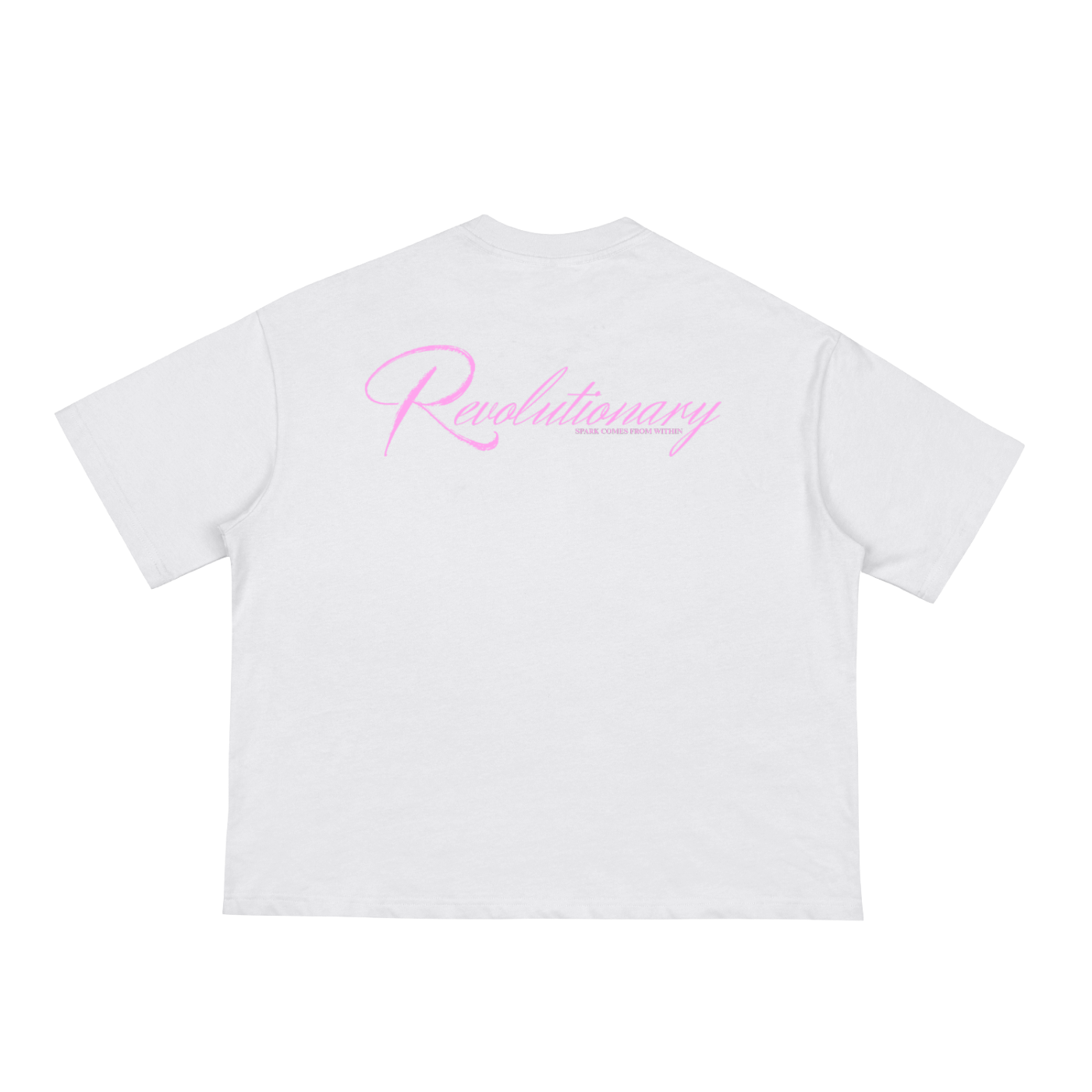 SPARK WHITE / PINK BOX CUT TEE