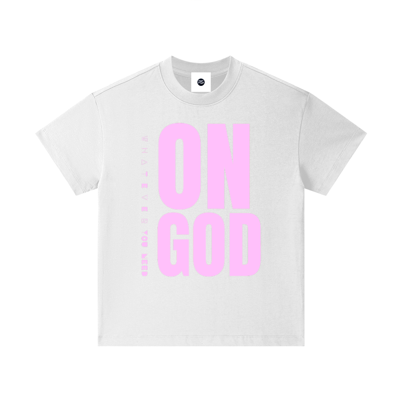 WHITE / PINK ON GOD KIDS CLASSIC TEE