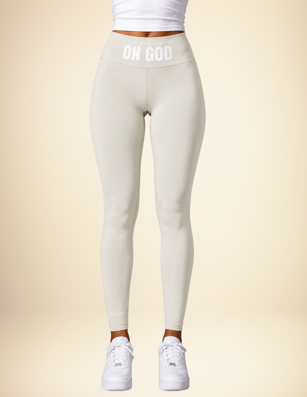 WhatEverYouNeed ON GOD "CREAM" High waisted Leggings