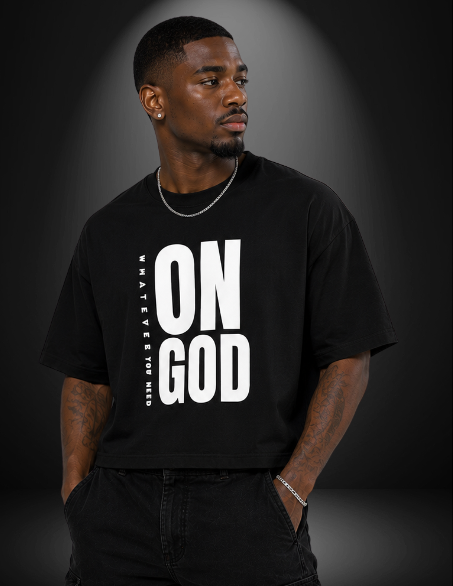 ON GOD BLACK / WHITE BOX CUT TEE