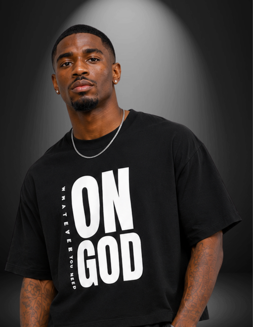 ON GOD BLACK / WHITE BOX CUT TEE