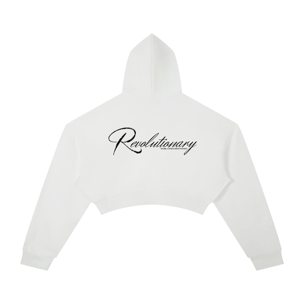 WhatEverYouNeed ON GOD "WHITE / BLACK" Women Cropped Hoodie