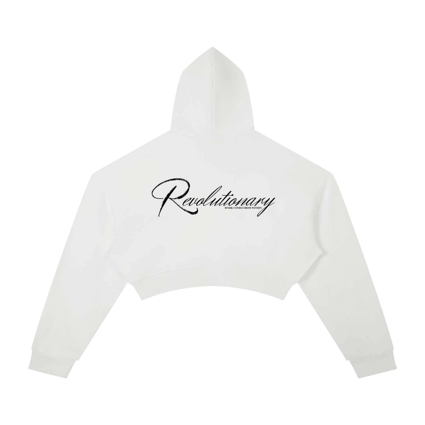 WhatEverYouNeed ON GOD "WHITE / BLACK" Women Cropped Hoodie