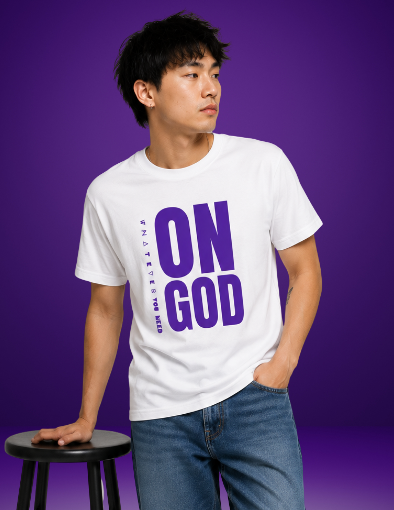 ON GOD WHITE / PURPLE CLASSIC TEE