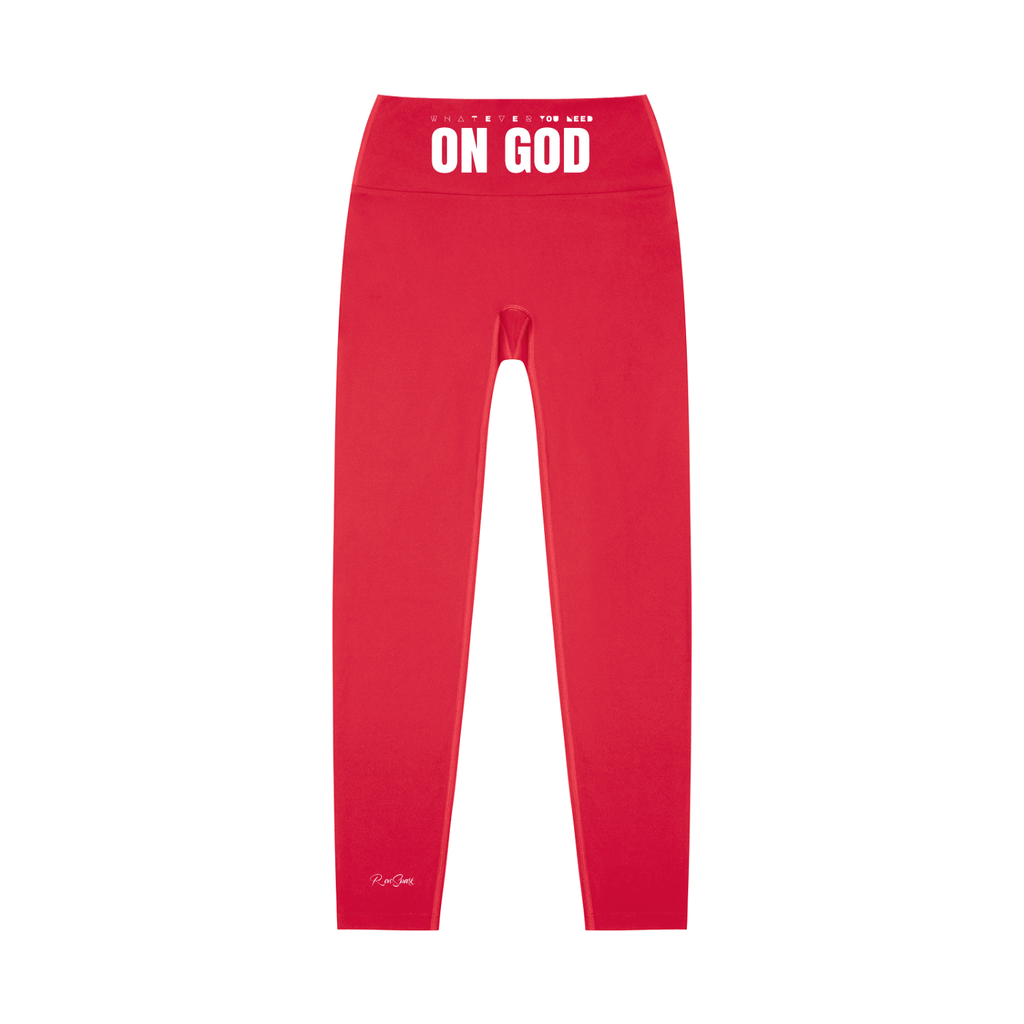 WhatEverYouNeed ON GOD "RED" High Waisted Leggings