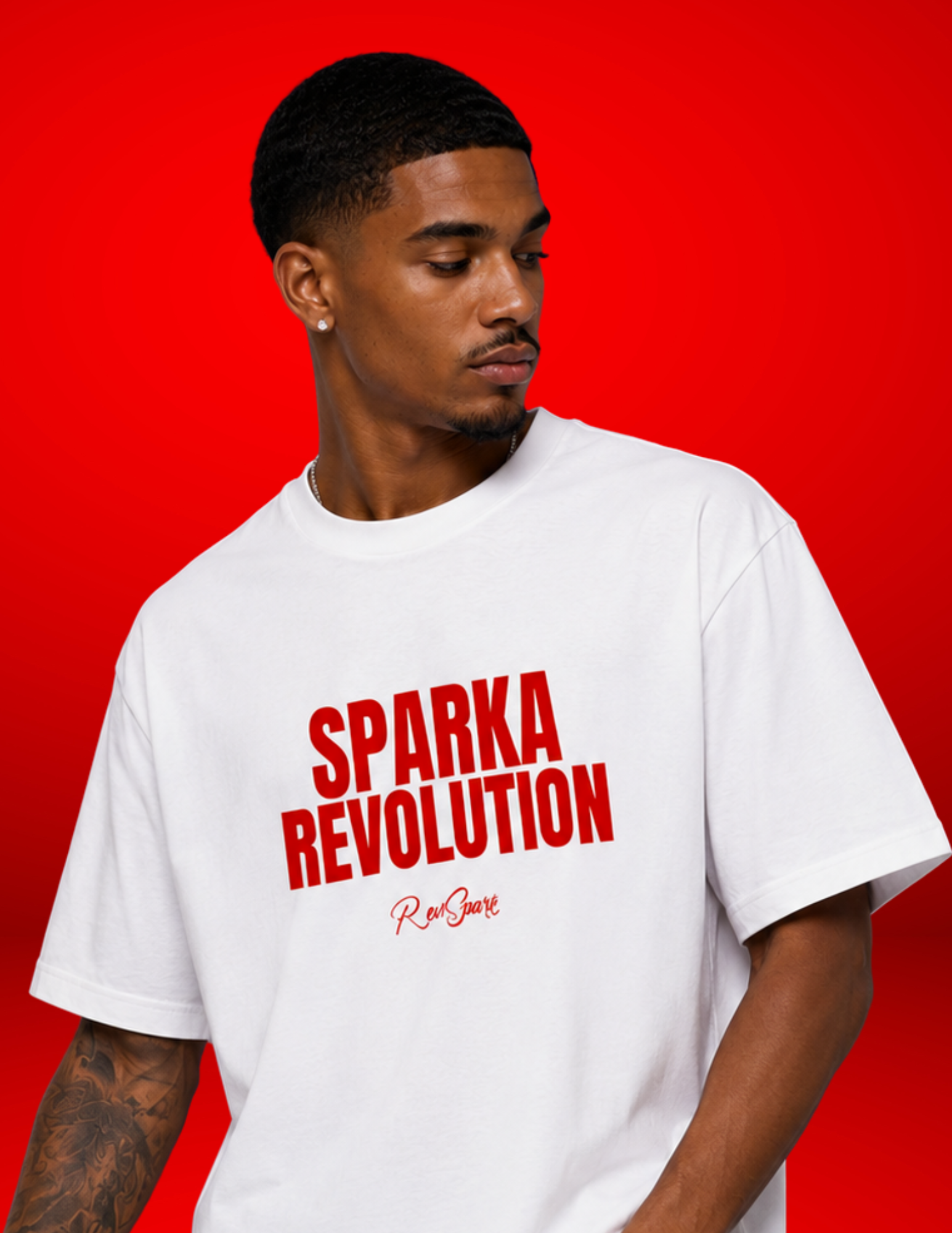 SPARK WHITE / RED BOX TEE