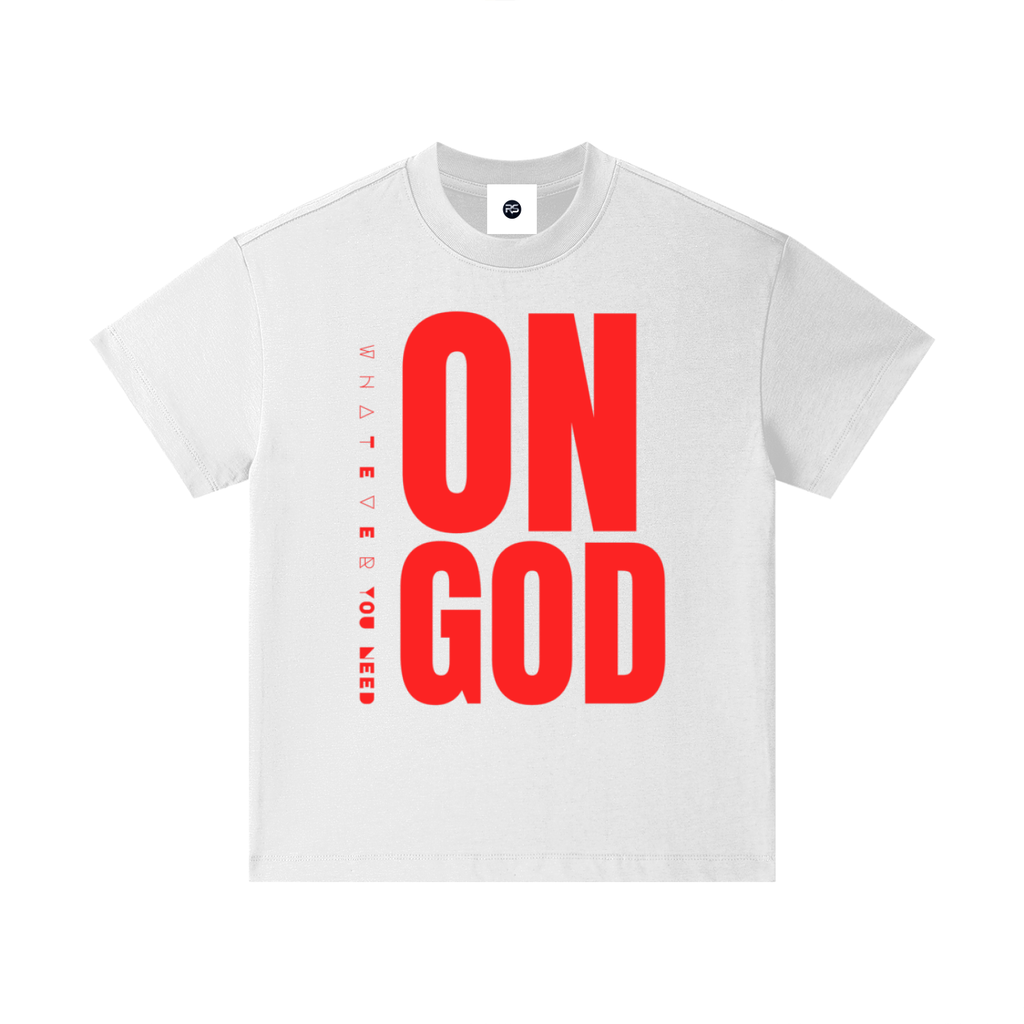 WHITE / RED ON GOD KIDS CLASSIC TEE