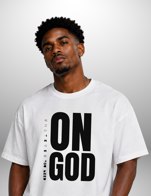 ON GOD WHITE / BLACK BOX CUT TEE