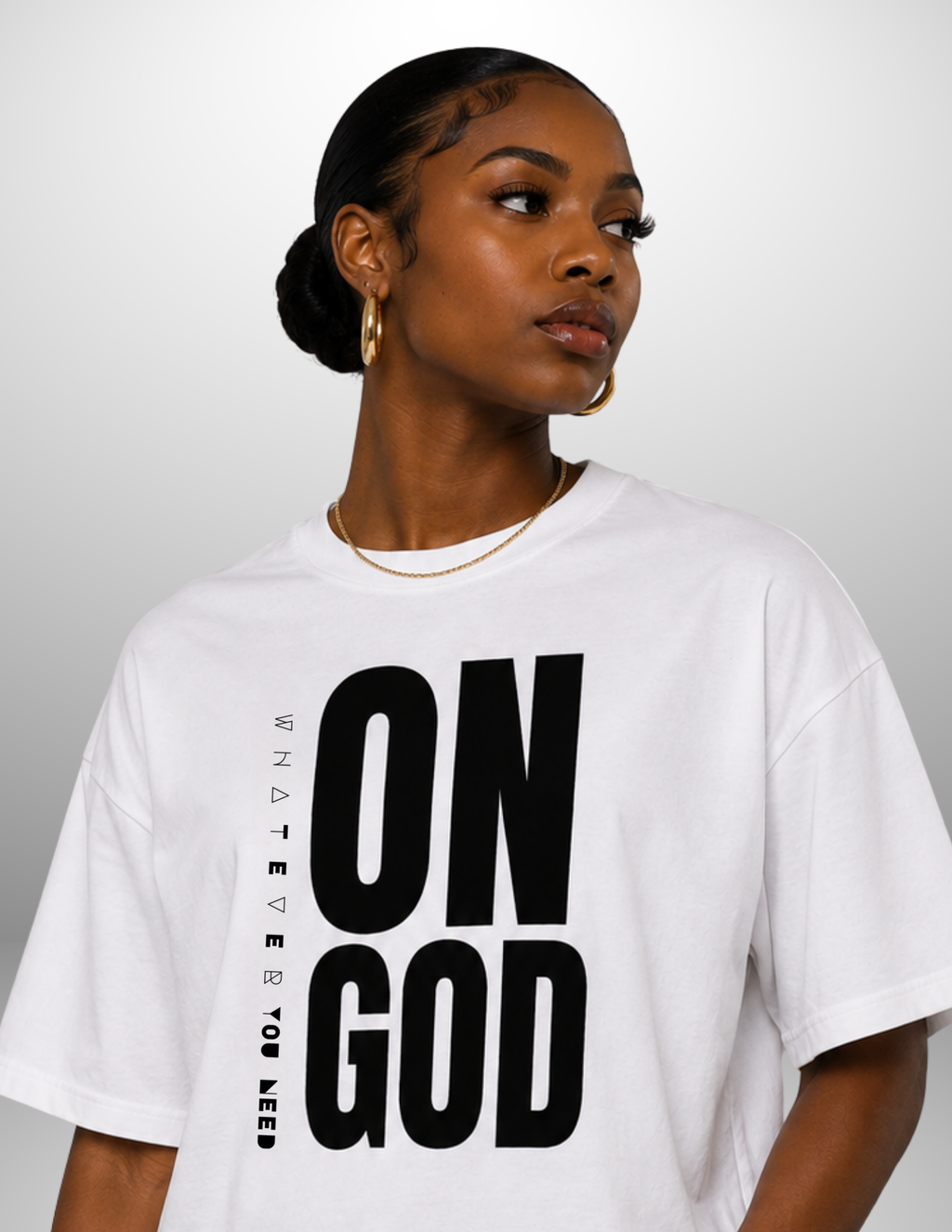 ON GOD WHITE / BLACK BOX CUT TEE