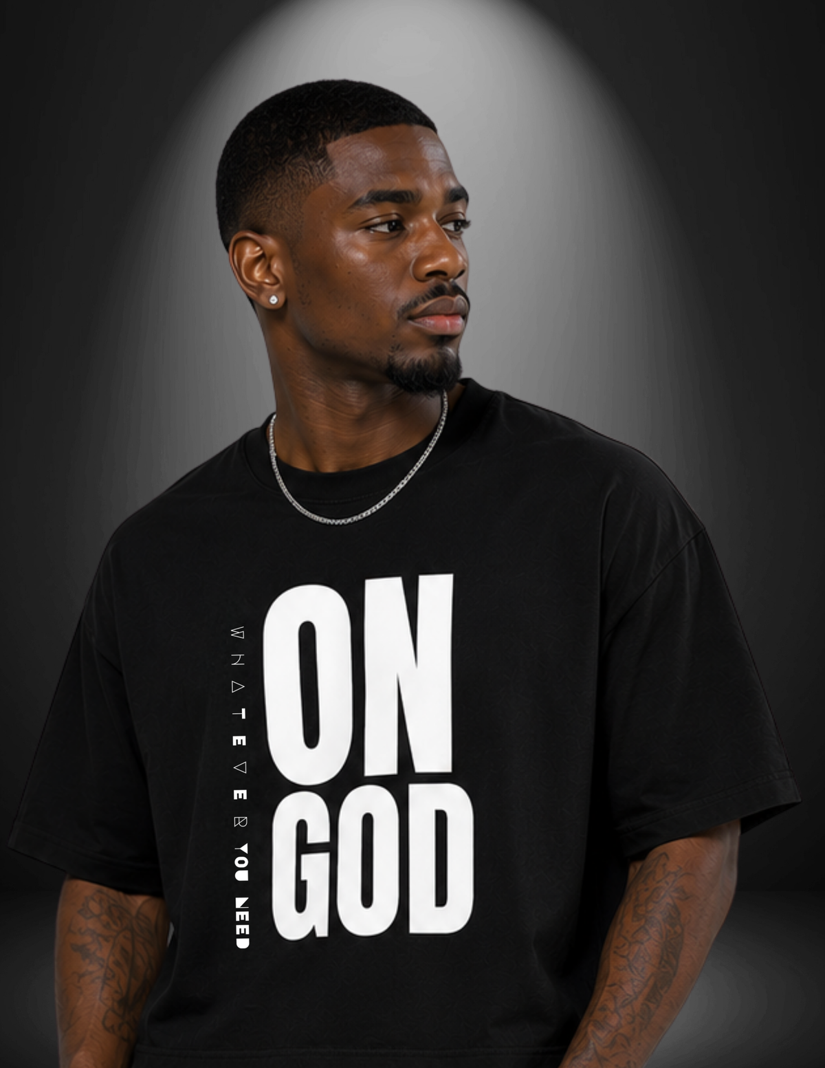 ON GOD BLACK / WHITE BOX CUT TEE