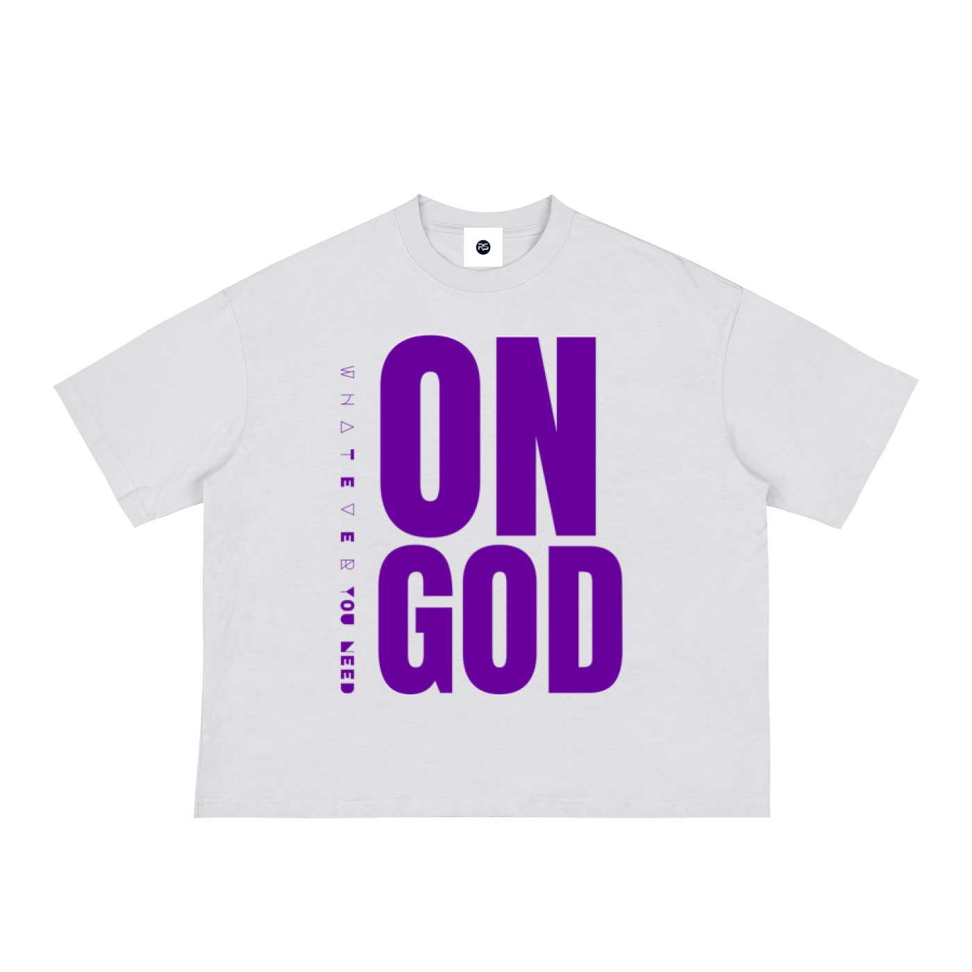 ON GOD WHITE / PURPLE BOX CUT TEE