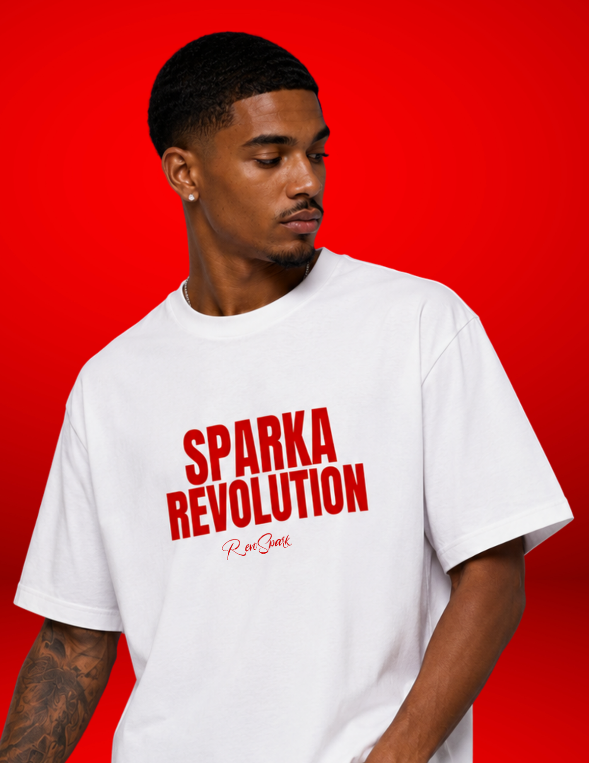SPARK WHITE / RED BOX TEE