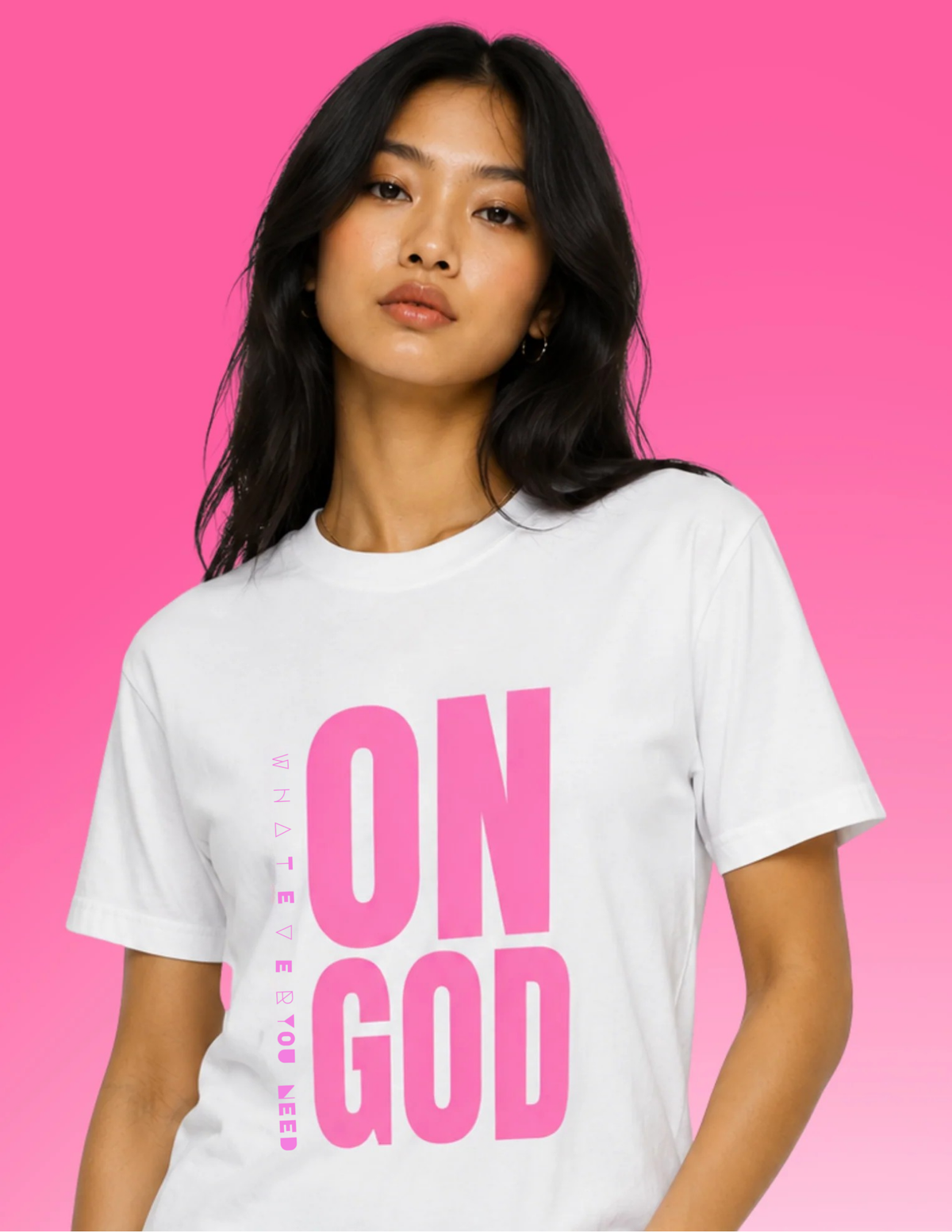 ON GOD WHITE / PINK CLASSIC TEE