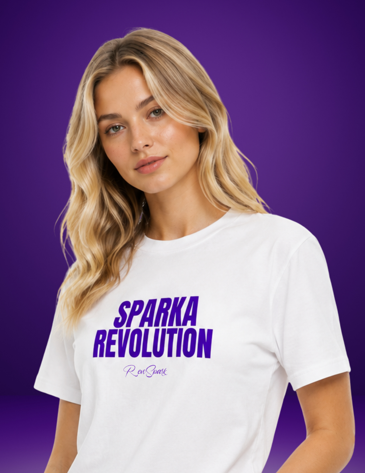 SPARK WHITE / PURPLE CLASSIC TEE