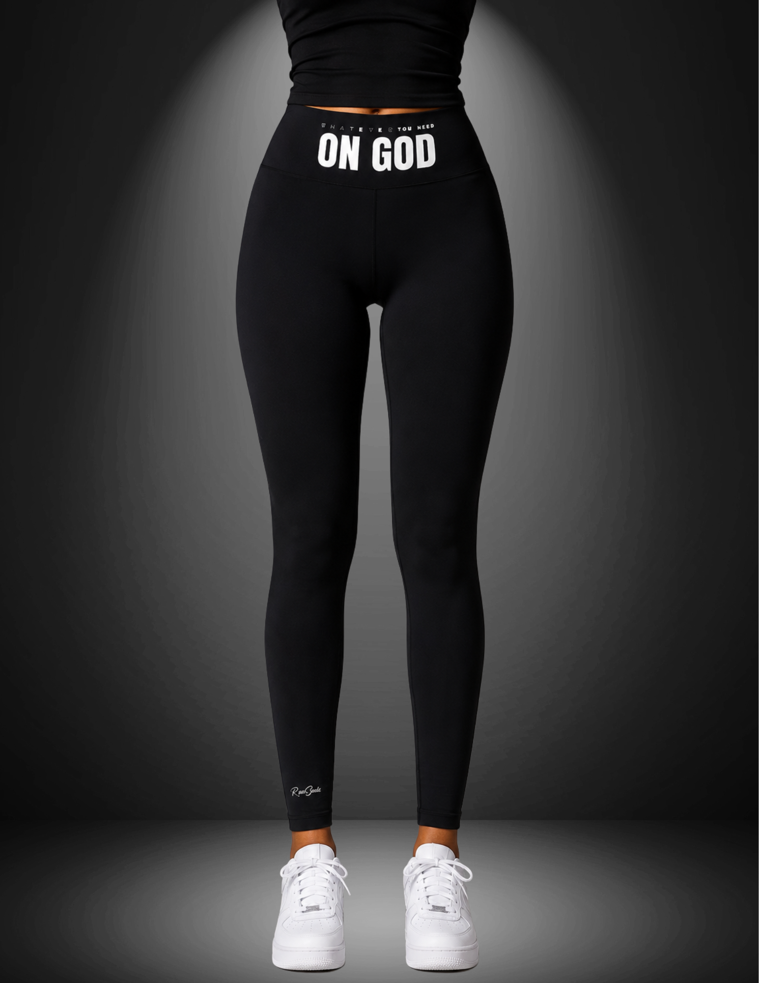 WhatEverYouNeed ON GOD "BLACK" High waisted Leggings