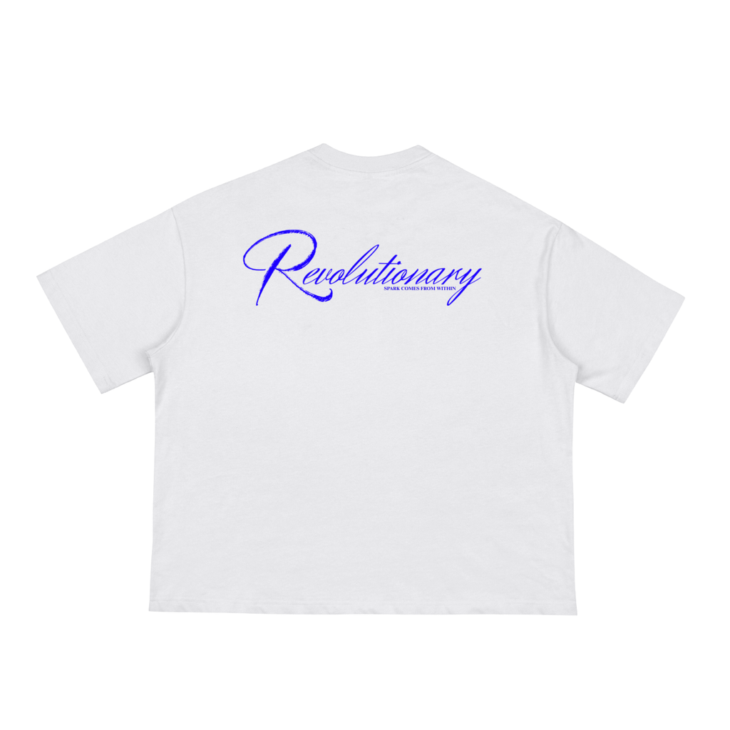 SPARK WHITE / BLUE BOX CUT TEE