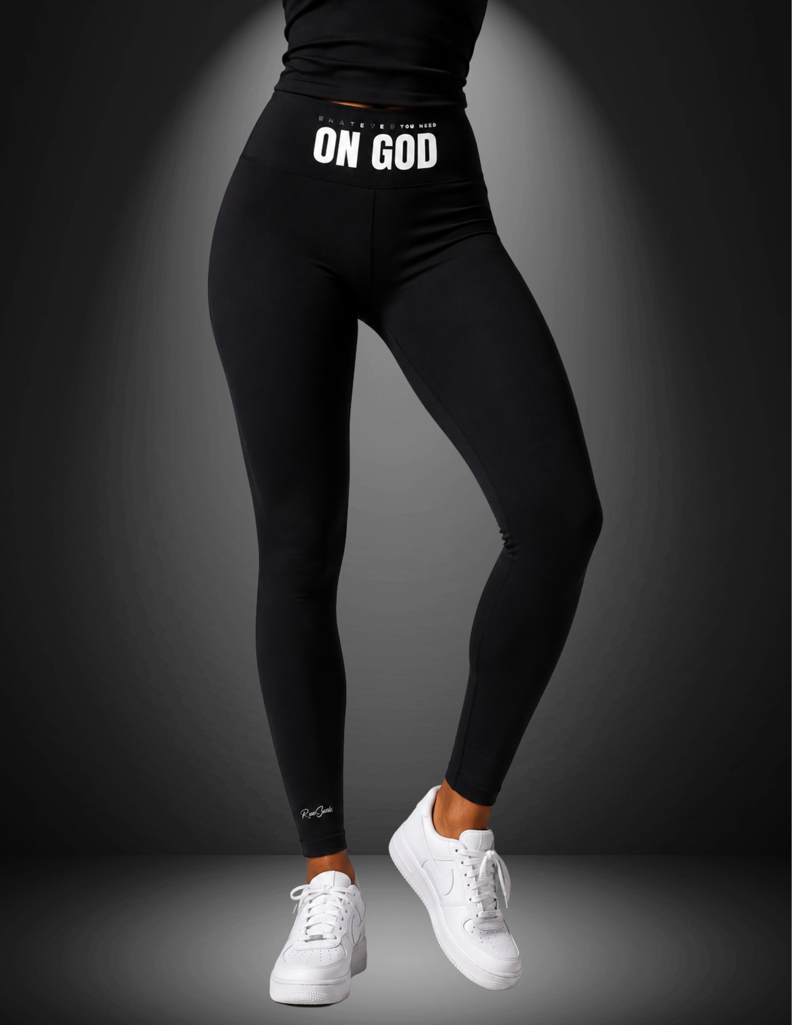 WhatEverYouNeed ON GOD "BLACK" High waisted Leggings