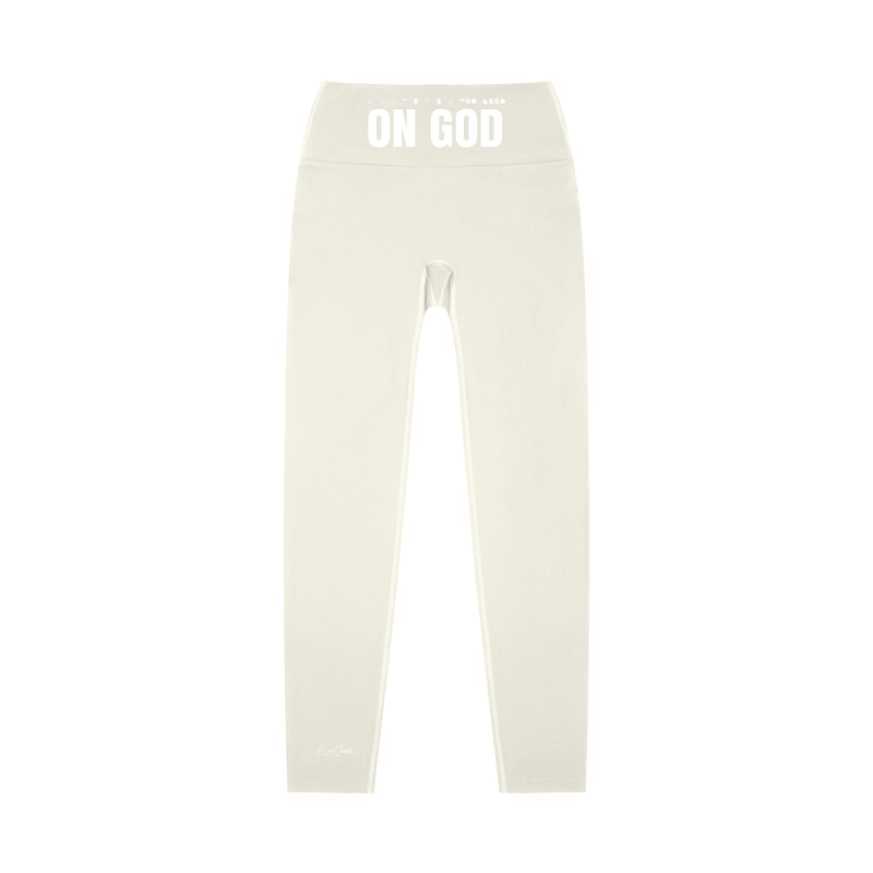 WhatEverYouNeed ON GOD "CREAM" High waisted Leggings