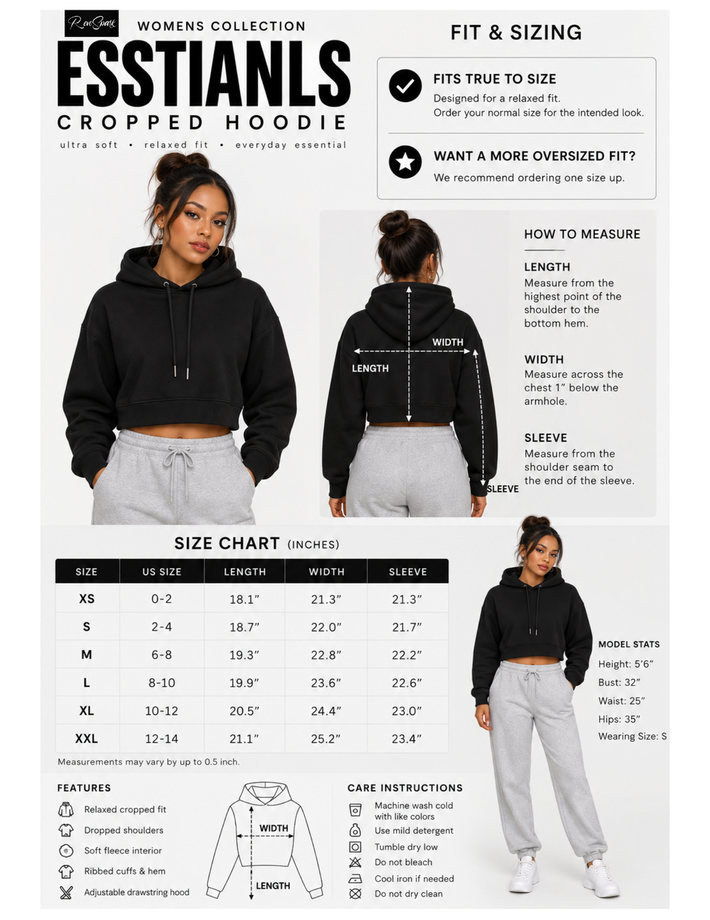 WhatEverYouNeed ON GOD "BLACK / WHITE" Women Cropped Hoodie
