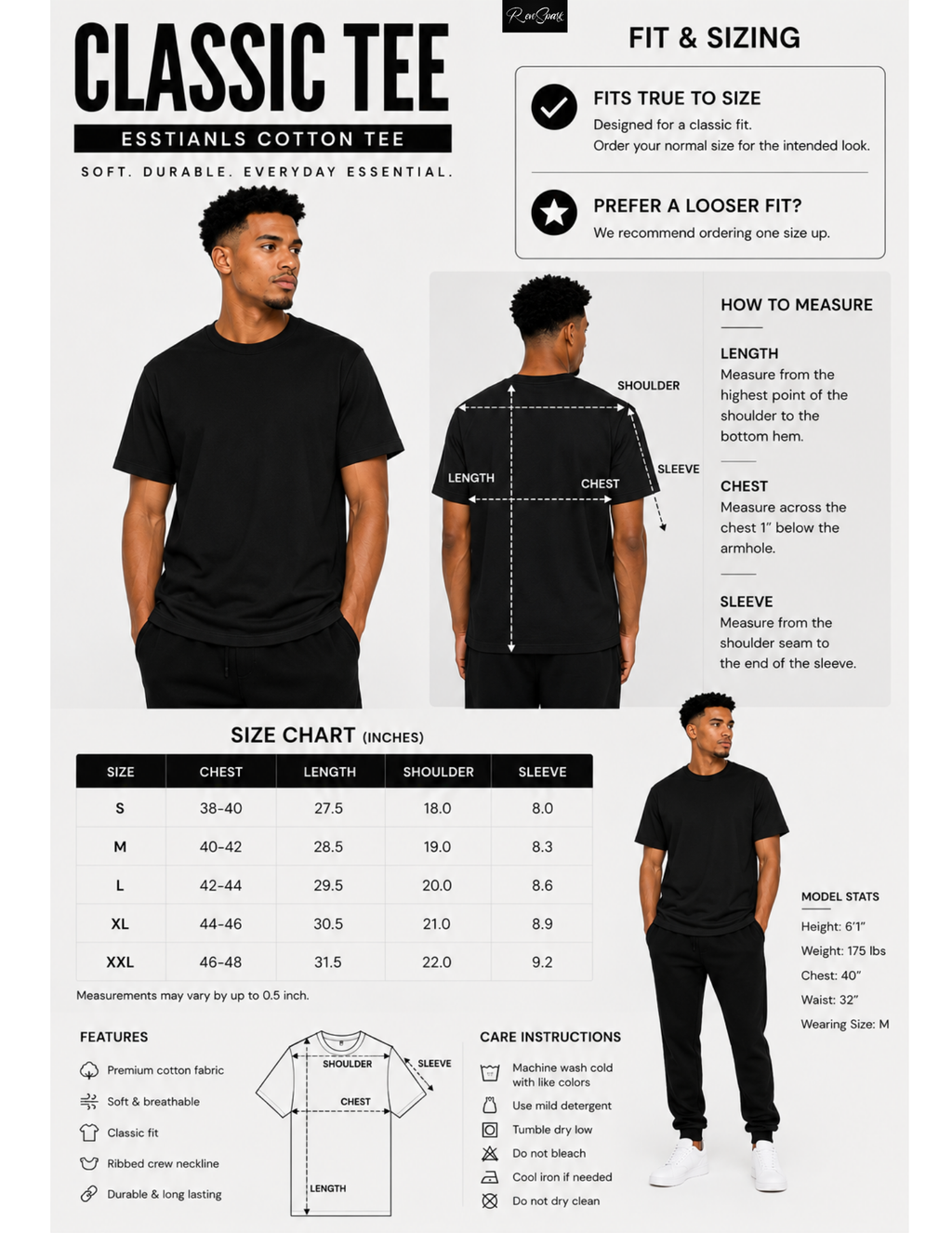 ON GOD BLACK / WHITE CLASSIC TEE