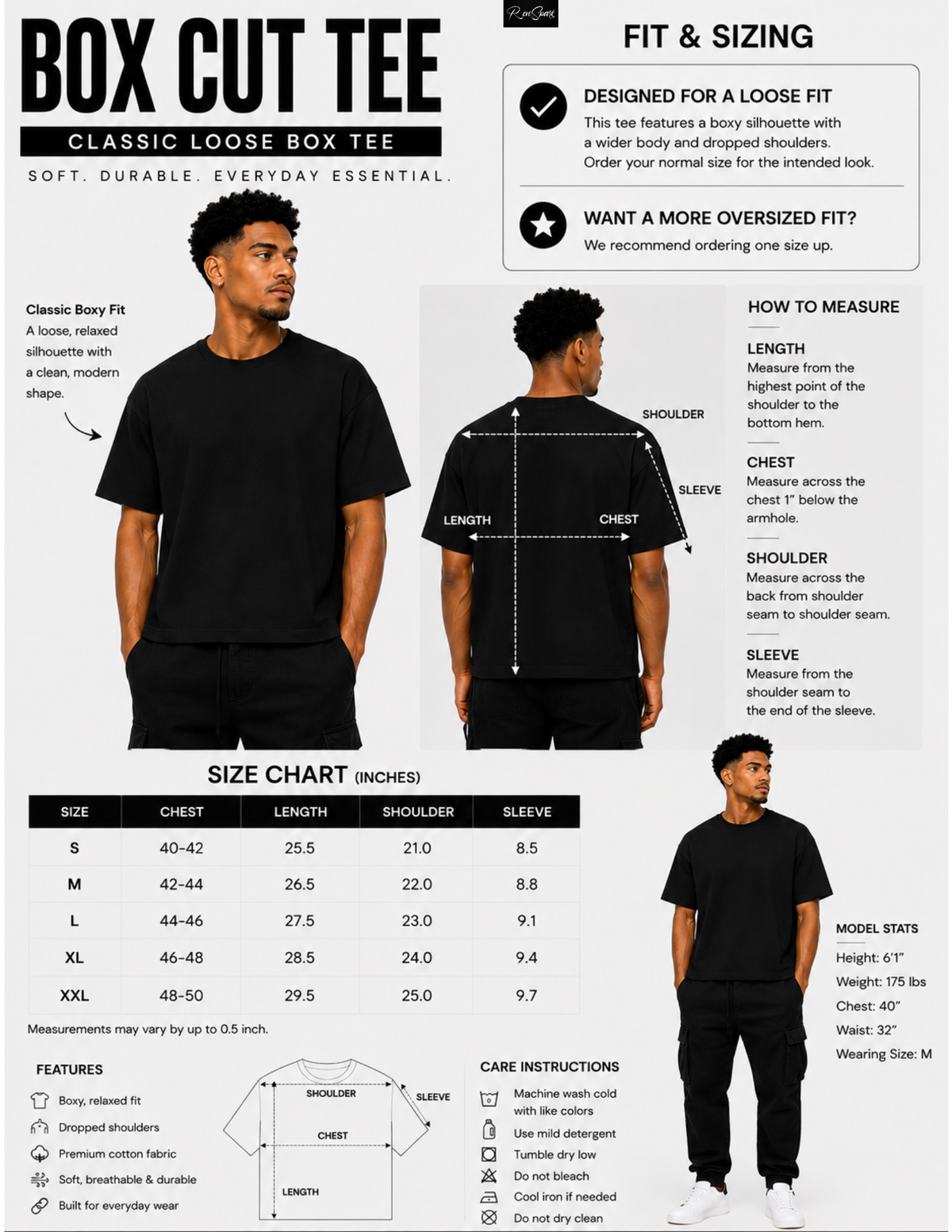 ON GOD BLACK / WHITE BOX CUT TEE