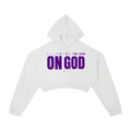 WhatEverYouNeed ON GOD "WHITE / PURPLE" Women Cropped Hoodie