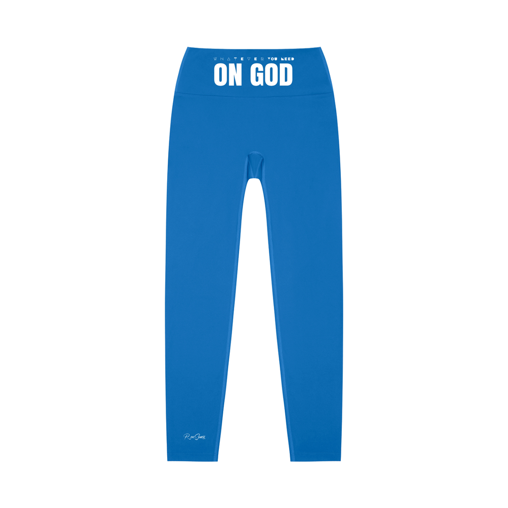 WhatEverYouNeed ON GOD "BLUE" High Waisted Leggings