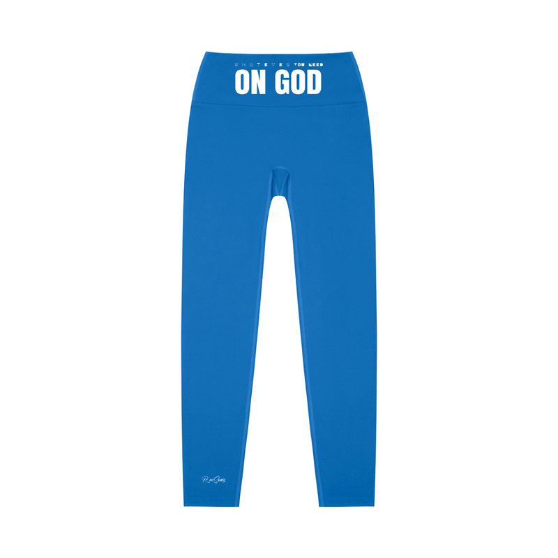 WhatEverYouNeed ON GOD "BLUE" High Waisted Leggings