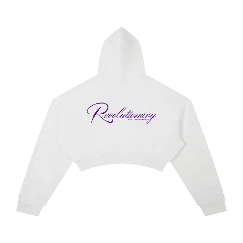 WhatEverYouNeed ON GOD "WHITE / PURPLE" Women Cropped Hoodie