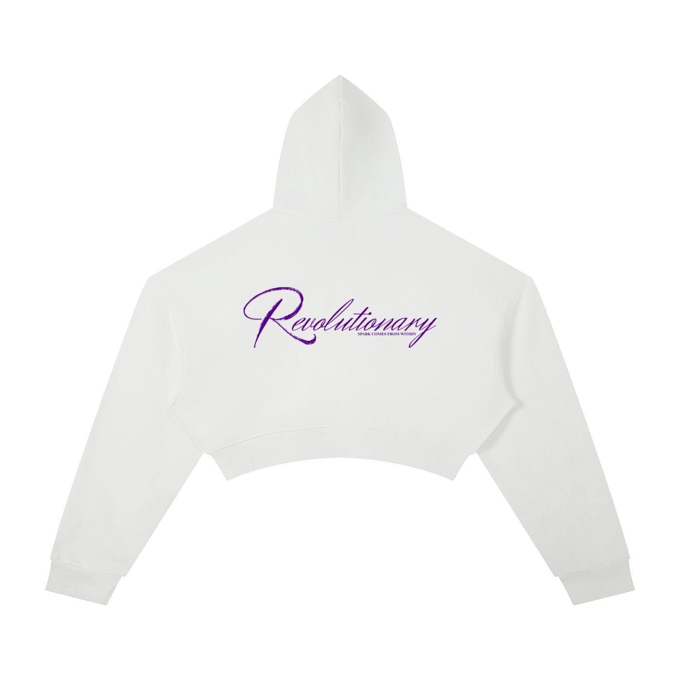 WhatEverYouNeed ON GOD "WHITE / PURPLE" Women Cropped Hoodie