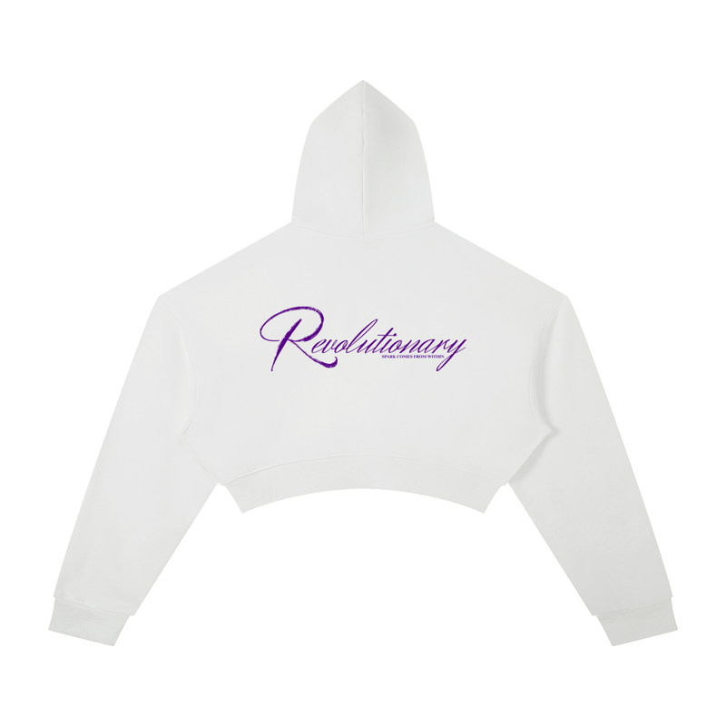 WhatEverYouNeed ON GOD "WHITE / PURPLE" Women Cropped Hoodie