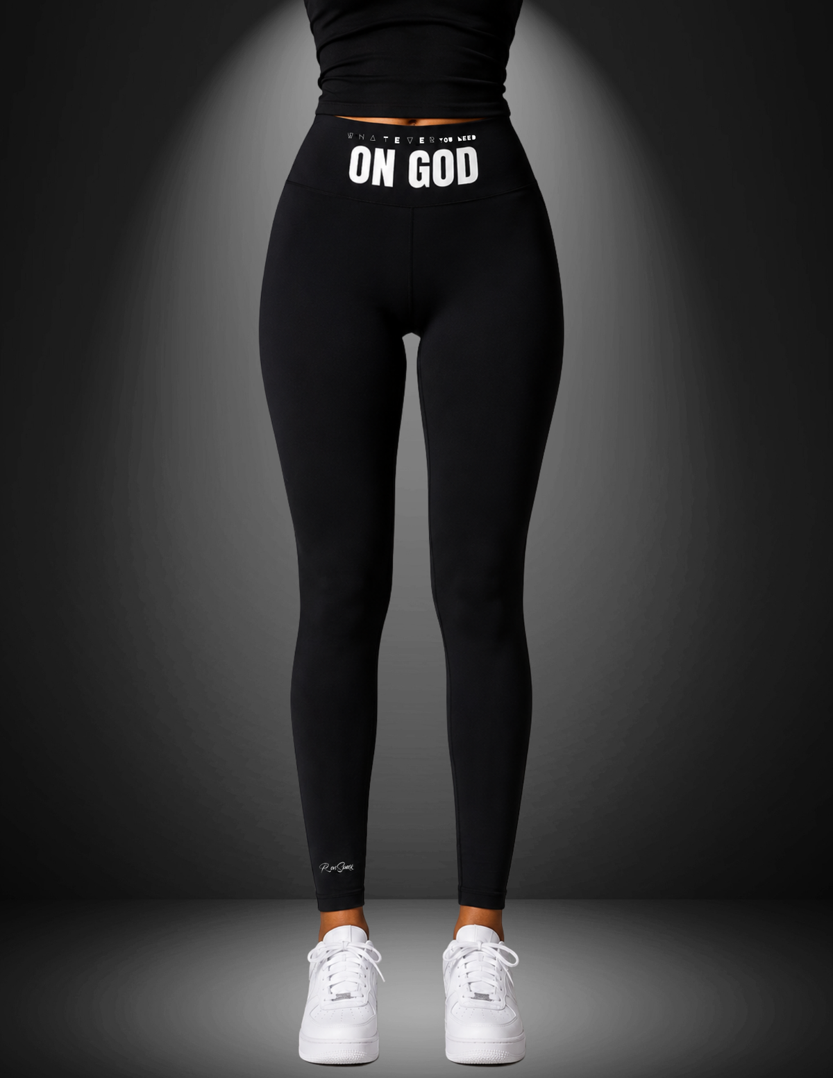 WhatEverYouNeed ON GOD "BLACK" High waisted Leggings