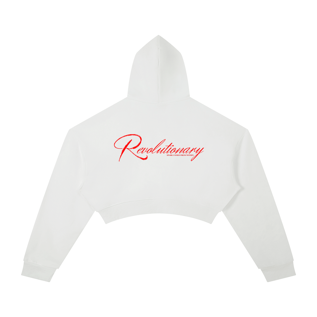 WhatEverYouNeed ON GOD "WHITE / RED" Women Cropped Hoodie