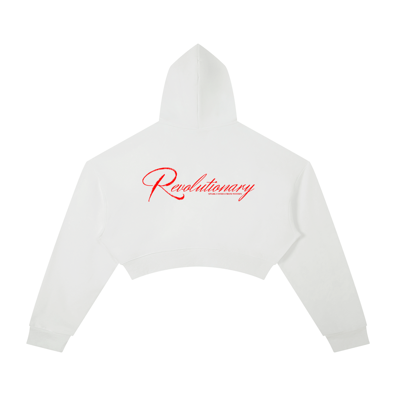 WhatEverYouNeed ON GOD "WHITE / RED" Women Cropped Hoodie