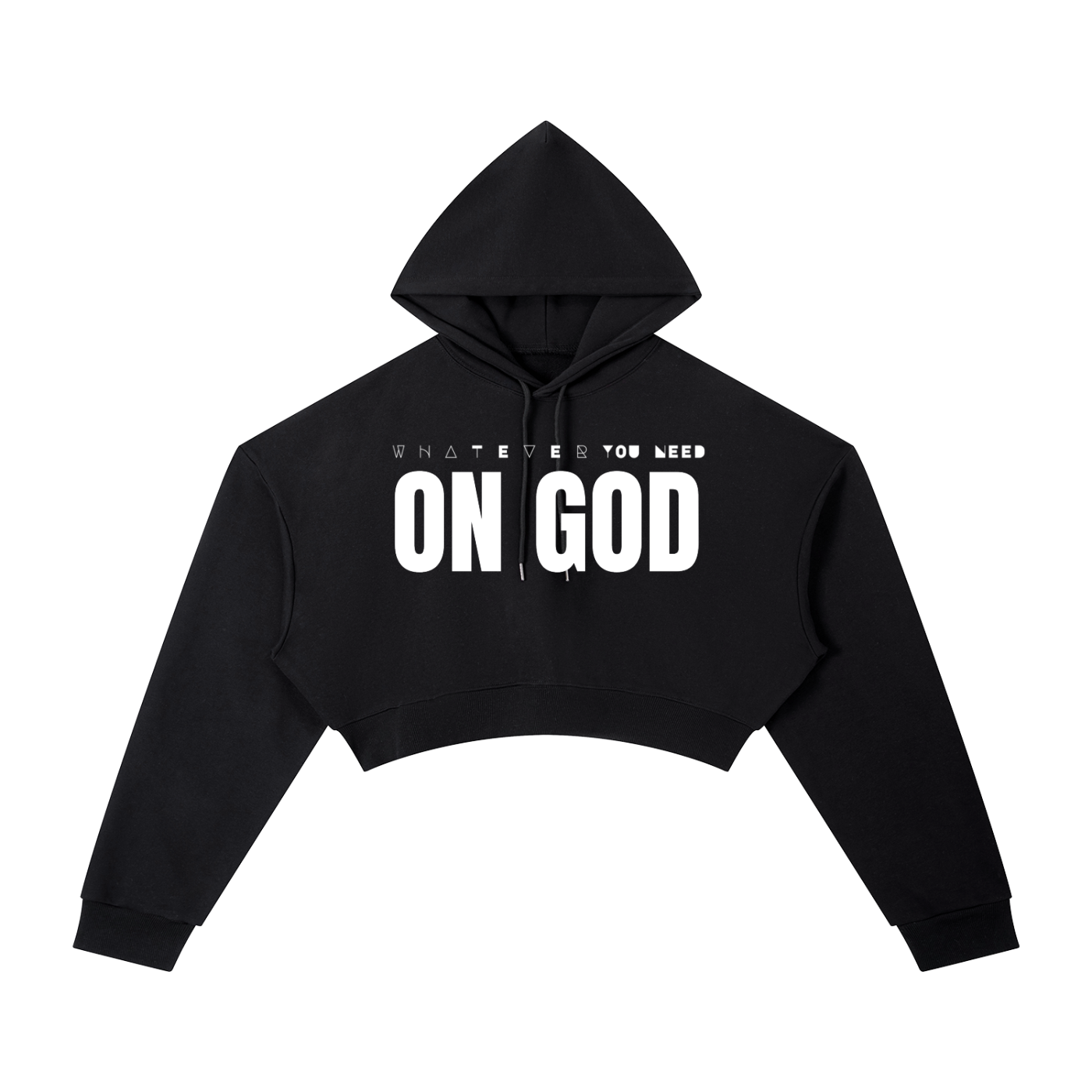 WhatEverYouNeed ON GOD "BLACK / WHITE" Women Cropped Hoodie