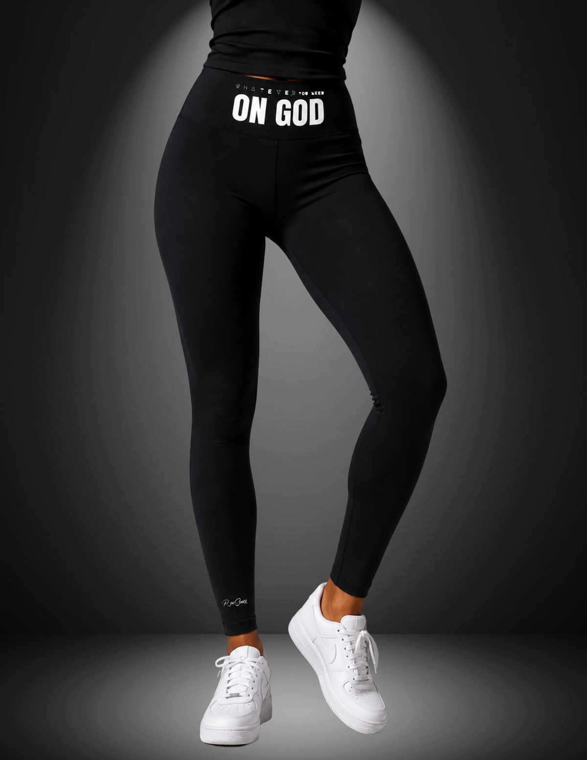 WhatEverYouNeed ON GOD "BLACK" High waisted Leggings