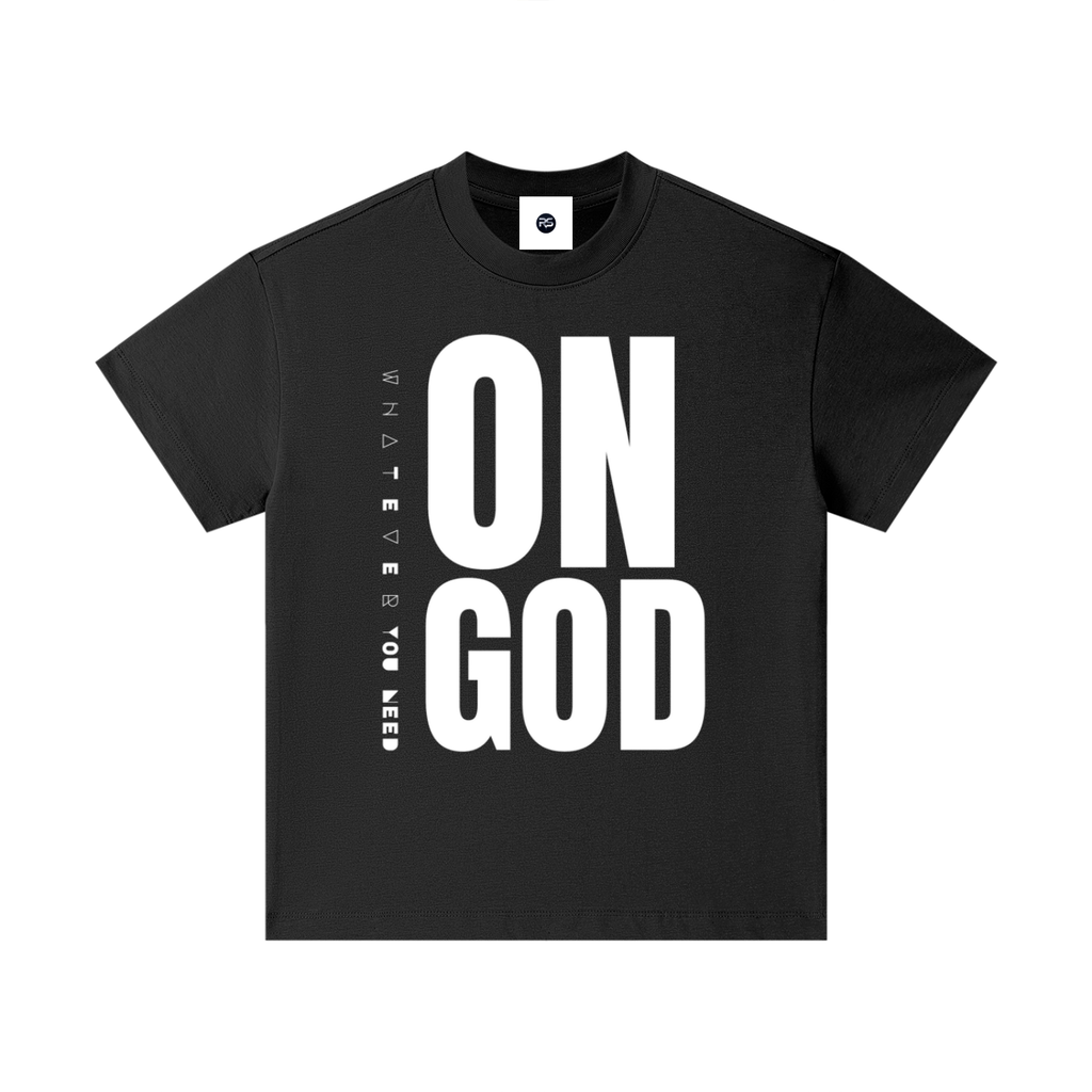 BLACK / WHITE ON GOD KIDS CLASSIC TEE