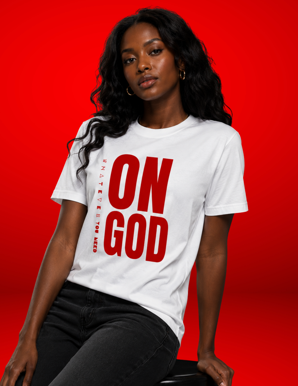 ON GOD WHITE / RED CLASSIC TEE