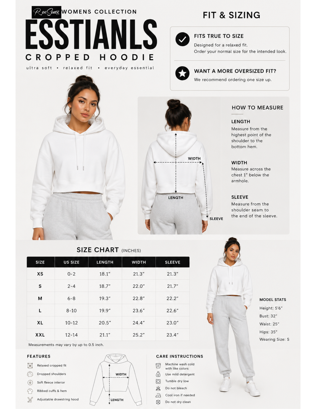 WhatEverYouNeed ON GOD "WHITE / BLACK" Women Cropped Hoodie