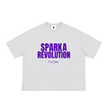 SPARK WHITE / PURPLE BOX CUT TEE