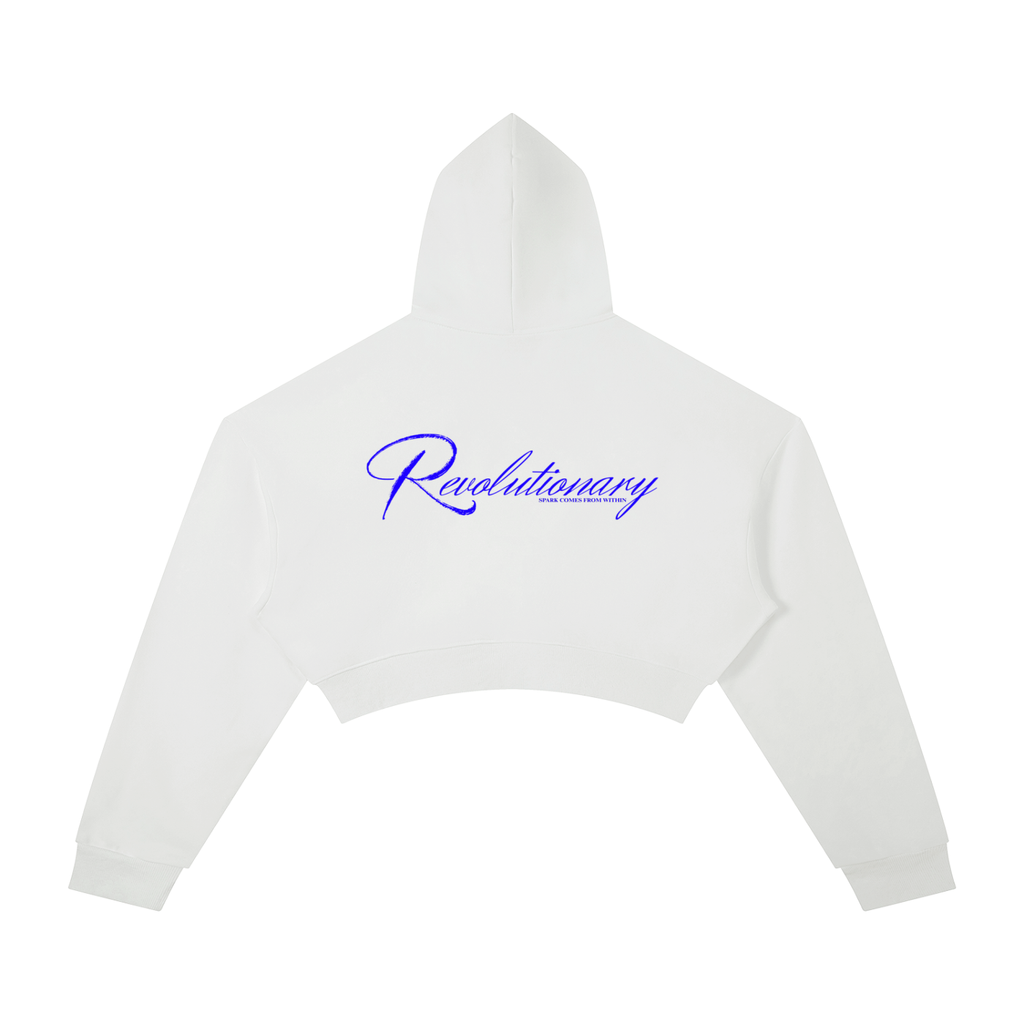 WhatEverYouNeed ON GOD "WHITE / BLUE" Women Cropped Hoodie