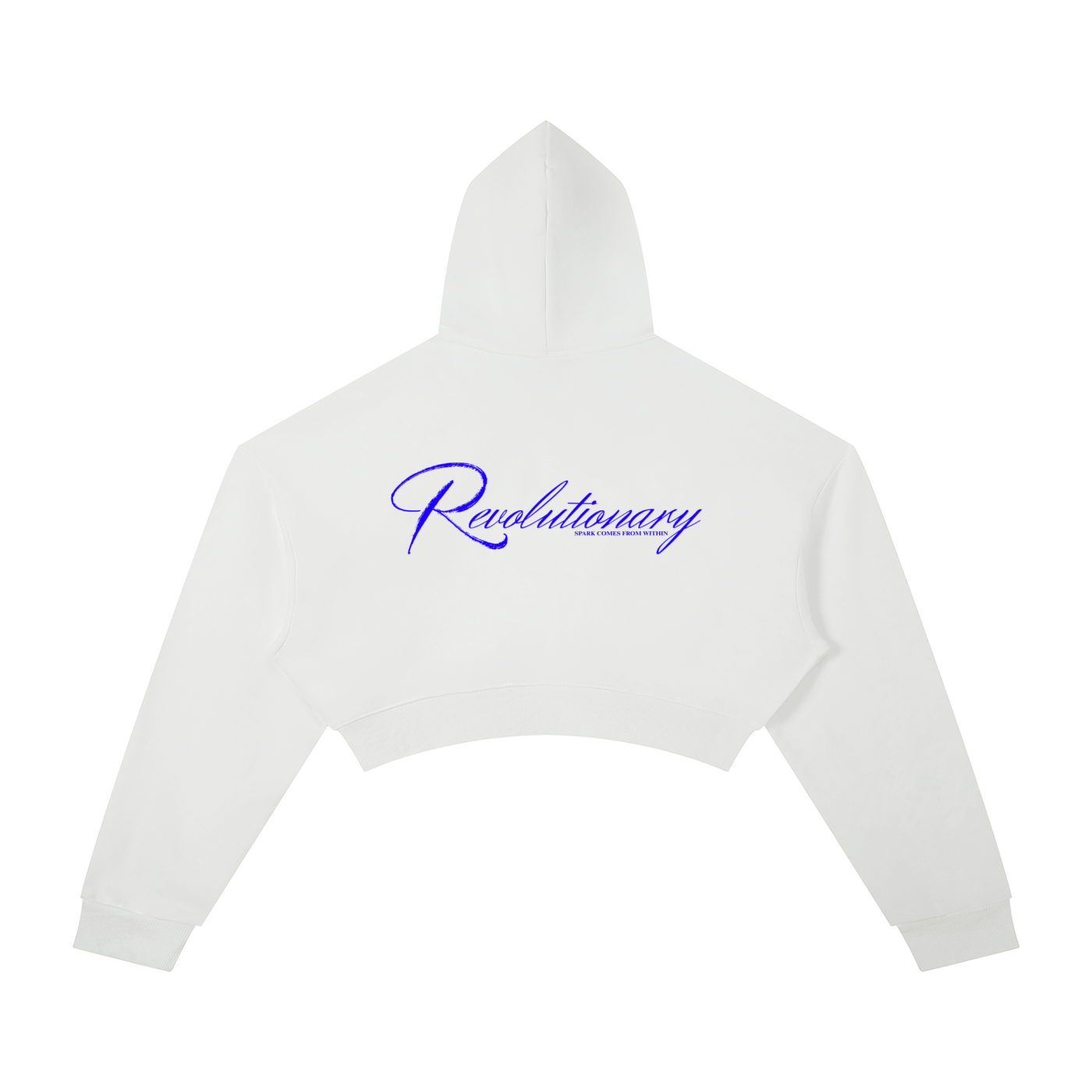 WhatEverYouNeed ON GOD "WHITE / BLUE" Women Cropped Hoodie