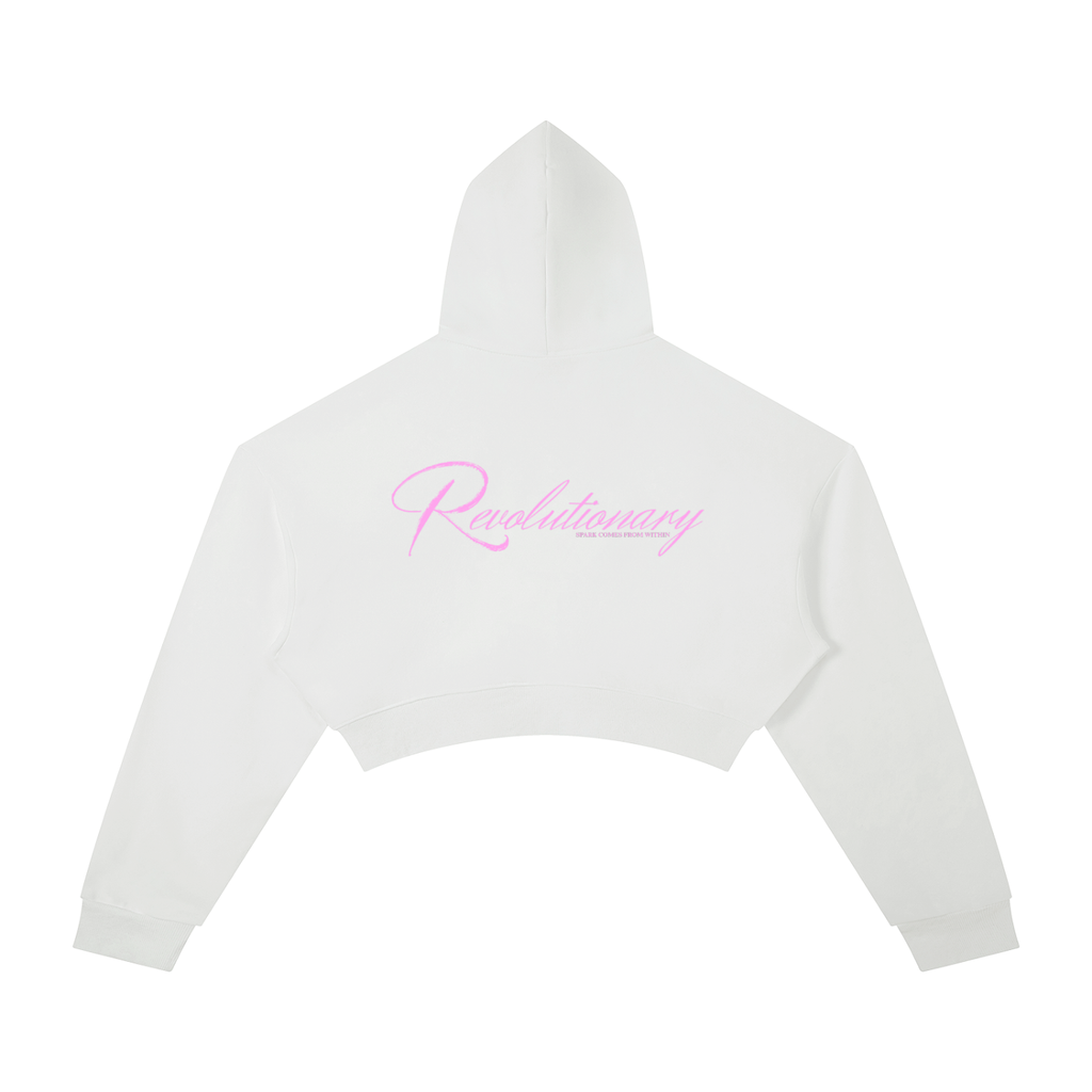 WhatEverYouNeed ON GOD "WHITE / PINK" Womens Cropped Hoodie