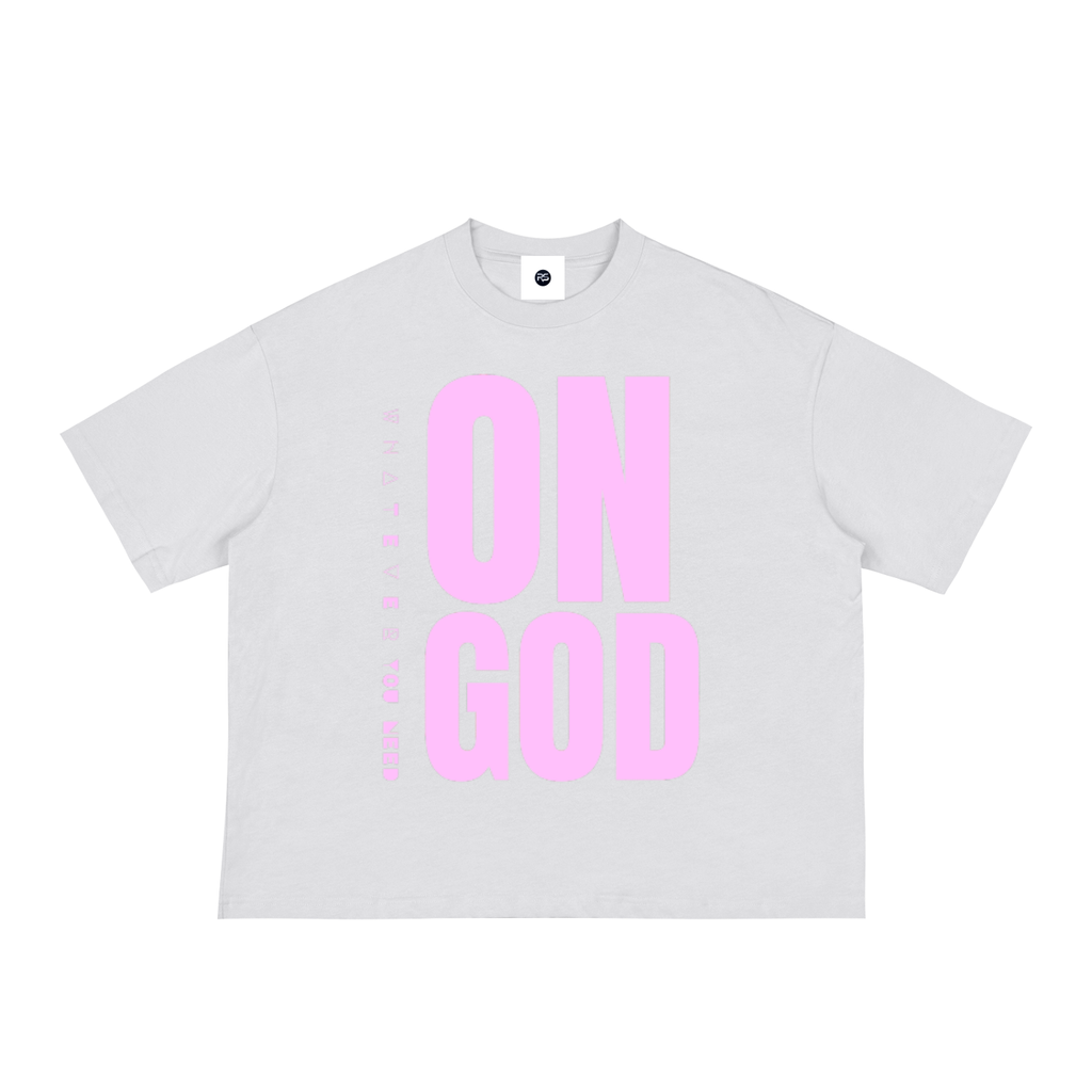 ON GOD WHITE / PINK BOX CUT TEE