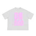 ON GOD WHITE / PINK BOX CUT TEE