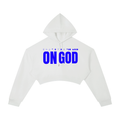 WhatEverYouNeed ON GOD "WHITE / BLUE" Women Cropped Hoodie