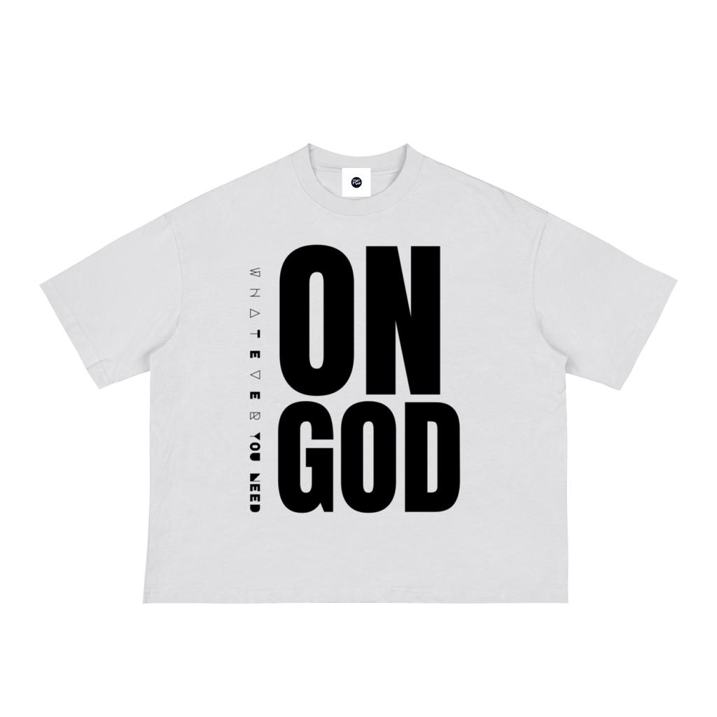 ON GOD WHITE / BLACK BOX CUT TEE