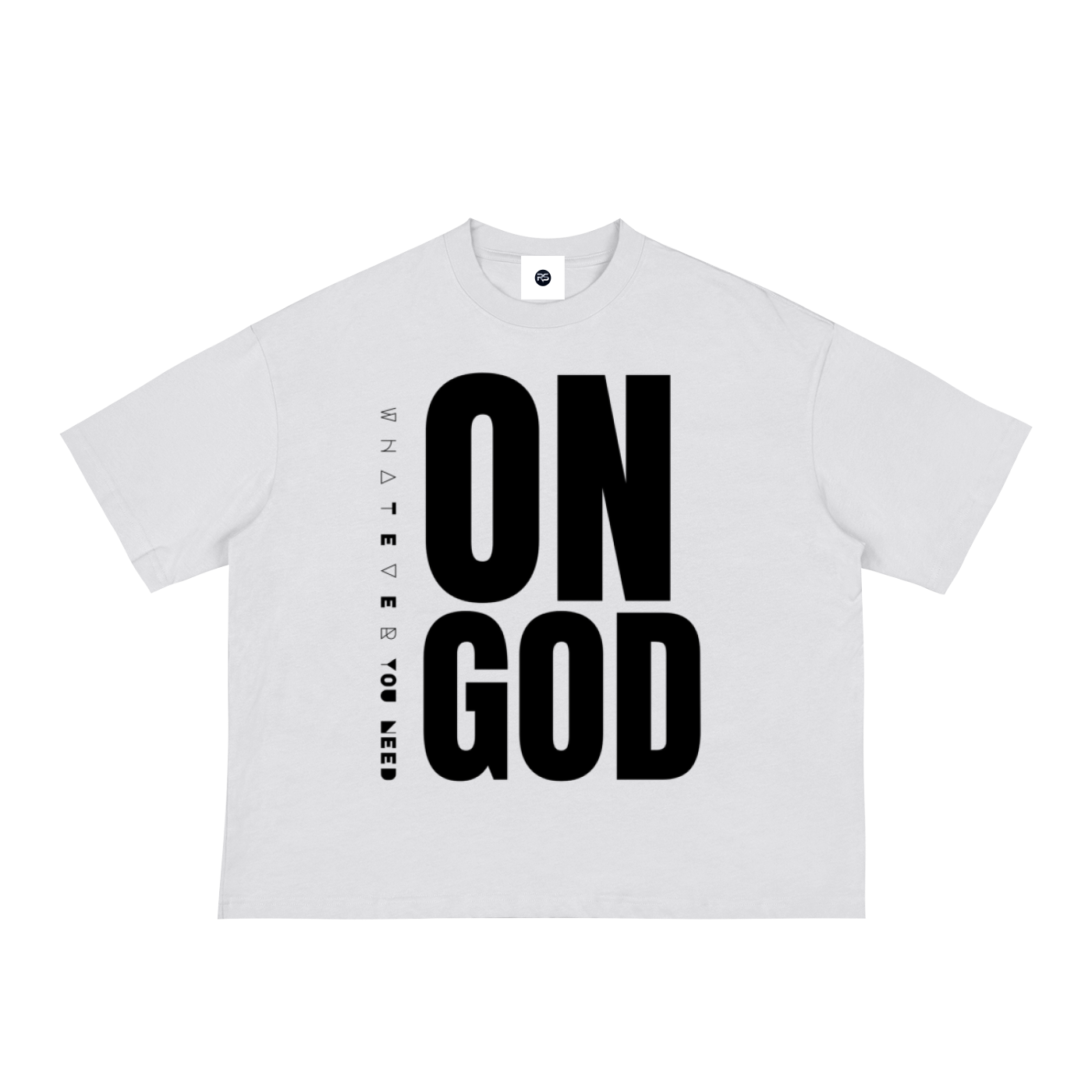 ON GOD WHITE / BLACK BOX CUT TEE