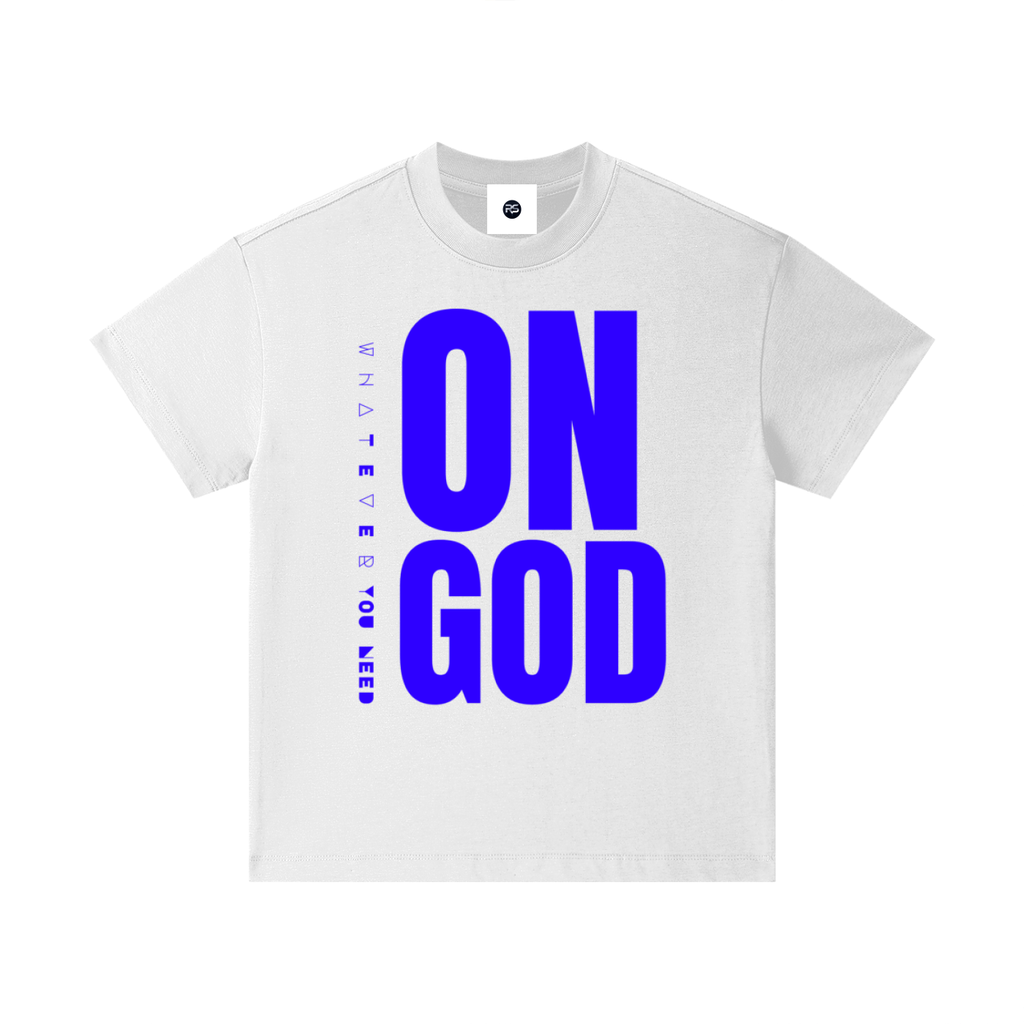 WHITE / BLUE ON GOD KIDS CLASSIC TEE