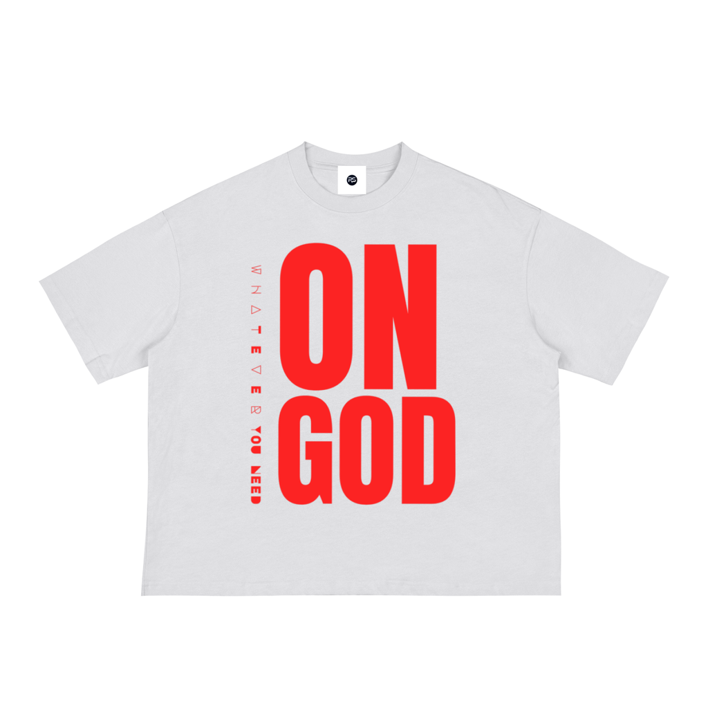 ON GOD WHITE / RED BOX CUT TEE